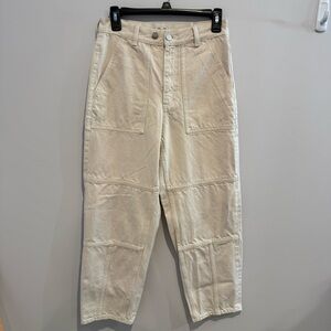 COS Slim Barrel Leg Jeans Cream Size 26